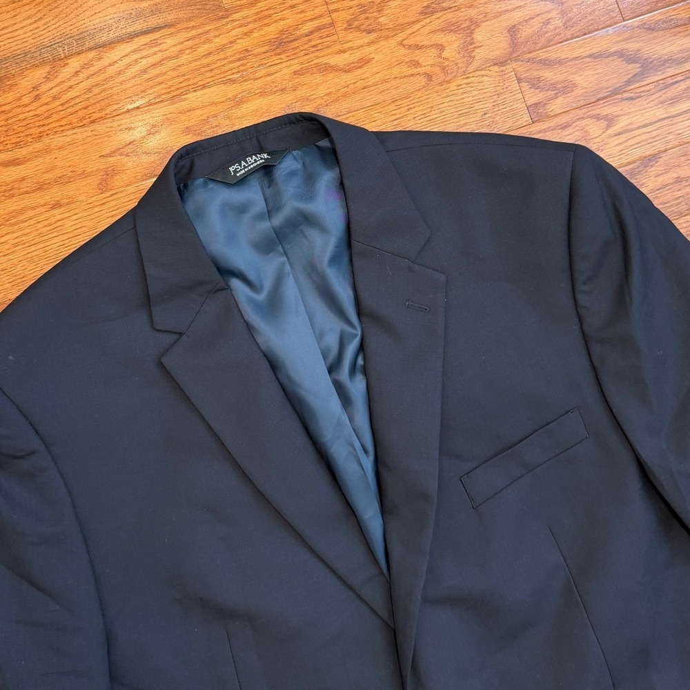 New Jos. A. Bank Executive Wool Blazer Mens 44S Navy Blue Gold Buttons Formal - Picture 3 of 16